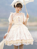 Tea Party Style Lolita JSK Robe 6 pièces Ensemble Abricot Léger Sans Manches Lolita De Mariage Jupe Tenue