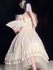 Tea Party Style Lolita Jsk Robe Blanc Sans manches Polyester Lolita Jumpe Jumper Jumper