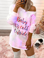 Tee Shirt Femmes Robes Rose Charme Cou Bateau Imprimé Polyester Sexy Robe Tube