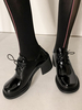 Tendance Oxfords Casual Bout Rond En Cuir Synthétique Talon Chunky Femmes Robe Oxford