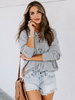Tenue dintérieur pour femme 2 pièces gris à manches longues en polyester