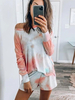 Tenue dintérieur pour femme 2 pièces rose à manches longues en polyester et coton
