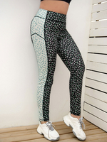 Tenue de leggings de yoga noirs imprimés en polyester pour femmes