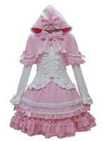 Tenue de lolita douse en popeline avec dentelle col à revers manches longues Déguisements Halloween