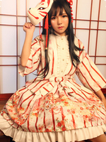 Tenue de lolita Harajuku Fashion en polyester impression plissée Déguisements Halloween