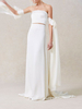Tenue de mariage 2 pièces boutonné sur dos jupe droite ivoire
