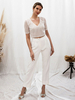 Tenue de mariée 2 pièces tenue cockail marigae top en dentelle jupe droite à la cheville