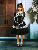 Tenue de robe lolita en coton noir avec dentelle et nœud de papillon Déguisements Halloween