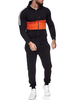 Tenue de Sport Homme 2 Pièces Manches Longues Capuche Orange Noir