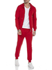 Tenue de Sport Homme 2 Pièces Manches Longues Capuche Rouge