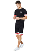 Tenue de sport hommes 2 pièces Couleur Bloc manches courtes Noir