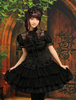 Tenue lolita à volants et manche courte de col montant Déguisements Halloween