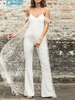 Tenue mariage femme combinaison mariée blanche à bretelle