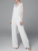 Tenue mariage femme combinaison mariée blanche cape en dentelle