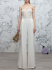 Tenue mariage femme combinaison mariée ivoire busiter zip sur dos