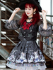 Tenues académiques Lolita pour femmes; noeuds noirs; dentelle; étoiles; manches longues