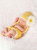 Tenues de bébé nouveau-né accessoires de photographie Costume de tournesol