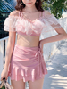 Tenues de natation Sweet Lolita Ensemble de 2 pièces haut de pantalon sans manches à lacets roses