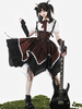 Tenues gothiques Lolita à carreaux bordeaux à lacets et œillets à manches courtes jupe chemisier