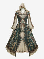 Tenues gothiques Lolita accessoire à manches longues squelette vert foncé