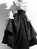 Tenues gothiques Lolita en dentelle noire à volants en dentelle chemisier à manches longues et jupe