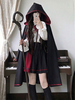Tenues gothiques Lolita Jupe à manches longues en jacquard avec nœuds noirs et cape
