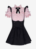 Tenues gothiques Lolita robe jupe à bretelles noire à lacets et bretelles académiques noires