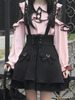 Tenues gothiques Lolita volants roses nœuds en dentelle manches longues jupe chemisier