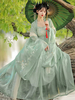 Tenues Lolita de style chinois pull à manches longues brodé vert