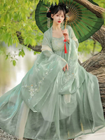 Tenues Lolita de style chinois pull à manches longues brodé vert