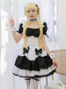 Tenues Lolita noires Bows Bell Haut de couvre-chef à manches courtes
