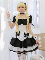 Tenues Lolita noires Bows Bell Haut de couvre-chef à manches courtes