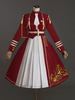 Tenues Lolita Robe de pardessus académique Lolita à manches longues avec motif rose bordeaux