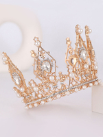 Tete de Mariage Tiare Perle Strass Metal Accessoires de Cheveux de Mariée