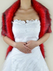 Étoles de mariée rouge fausse fourrure sans manches nuptiale châle