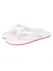 Tongs blanches à bout rond sans lacet sur motif dillustration respirant en cuir de vache dété décontracté