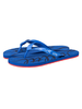 Tongs bleues bout rond sans lacet sur motif dillustration respirant en cuir de vache dété décontracté talons plats