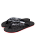 Tongs noires à bout rond sans lacet sur motif dillustration respirant en cuir de vache dété décontracté talons plats