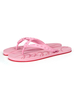 Tongs roses bout rond sans lacet sur motif dillustration respirant en cuir de vache dété décontracté talons plats