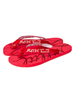 Tongs rouges bout rond sans lacet sur le motif dillustration respirant en cuir de vache dété décontracté talons plats