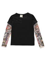 Top à manches tatouage pour bébé nouveau-né T-shirt en coton Onesie