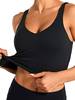 Top cami noir pour femmes col bijou sans manches en polyester athlétique haut décontracté dété