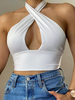 Top Femme Haut Sexy Taille Haute avec Bretelles avec Epaule Dénudée Unicolore Haut Sexy