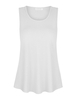 Top Gilet Femme Camisole Court Décontracté avec Bretelles à Col Rond Bas Evasée Unicolore Top Eté Sexy