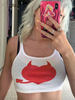 Top gothique pour femmes Haut en coton à manches sexy blanc