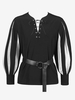 Top Noir Blanc Vintage Rétro Rayures Manches Longues Vintage Costumes Pour Homme Déguisement Vintage
