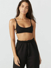 Top sexy pour femmes bretelles cou bretelles spaghetti sans manches découpé polyester noir hauts dété