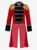 Top Veste Vintage Rouge Rétro À Franges Manches Longues Costumes Hommes Déguisement