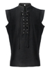 Top Vintage noir Vintage à lacets sans manches Polyester Polyester Fiber gilet rétro Costumes pour homme