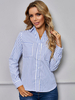 Tops Chemisiers Imprimés Femmes à Col Revers Fermeture avec Boutons avec Manches Longues Cousu Bicolores Tops Chemisiers